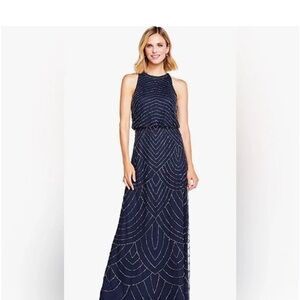 Adrianna Papell Beaded Halter Gown